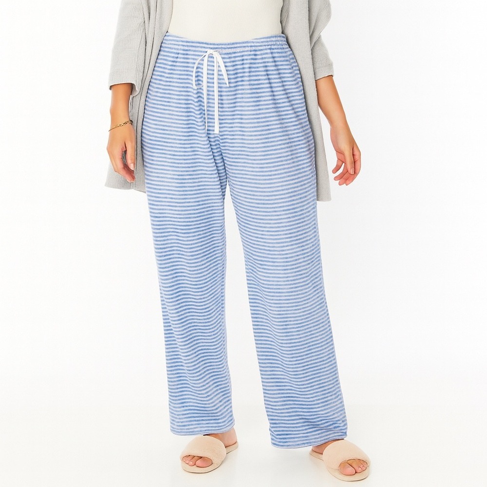 Daniel Buchler XXL Pajama Pants Blue White Striped Lounge Sleep Bottoms Plush‎